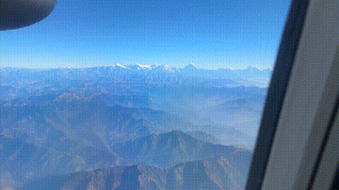 Flying over the Himalayas