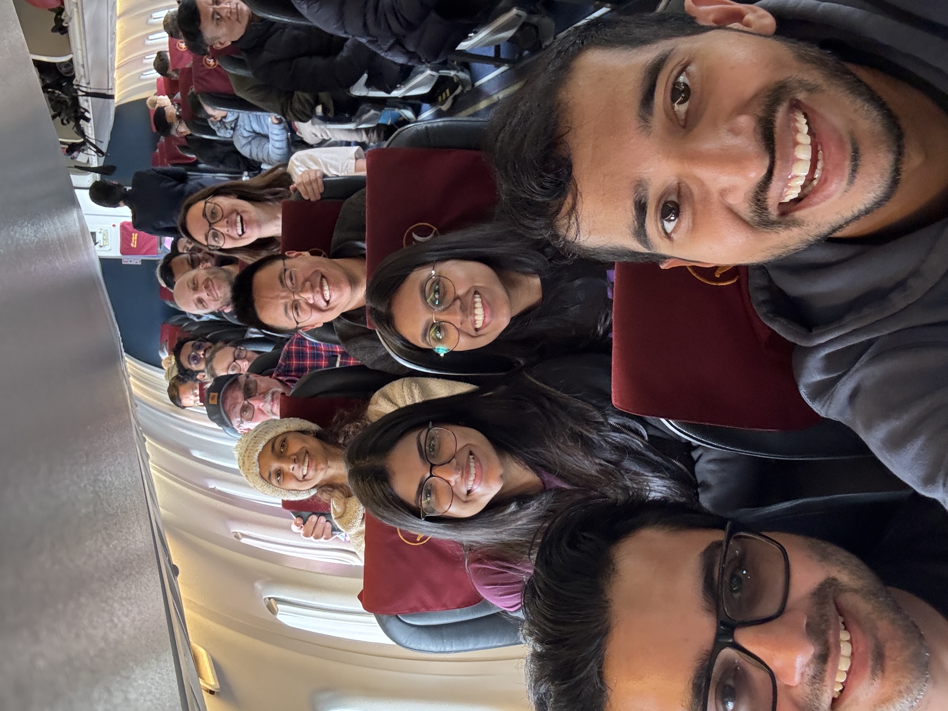 Our team on the plane
