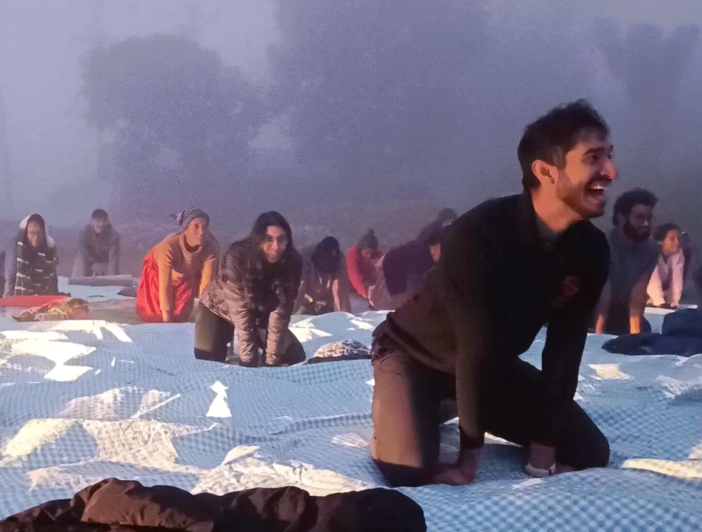 Sunrise yoga session